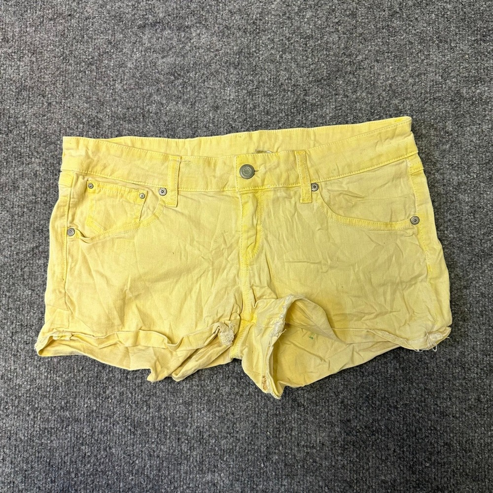NYDJ Shorts Womens Size 12 Yellow Denim Casual Rolled Hem Stretch Summer